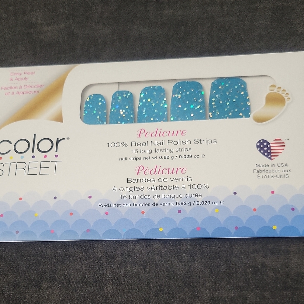 Color Street Sparkling Blue Pedicure Strips